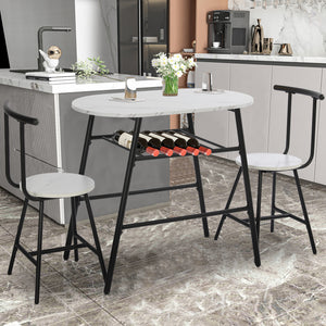 3 Piece Bar Dining Table Sets, Small Kitchen Table Set for 2, Dining Set Studio Collection with Two Chirs Home Kitchen Breakfast Table