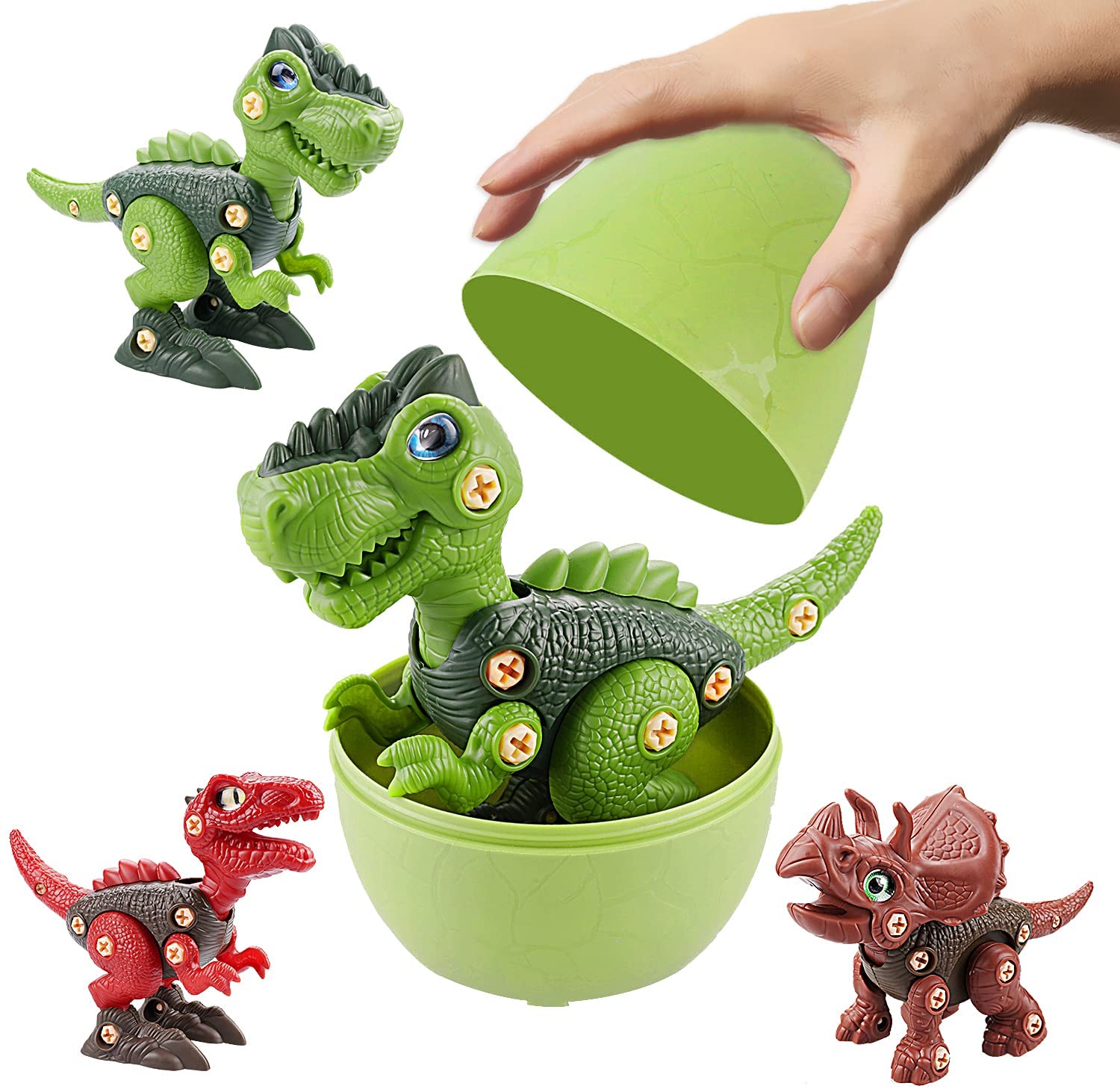 Take Apart Dinosaur Eggs Toys with DIY Stem Learning Construction Building Toys Set