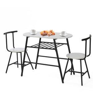 3 Piece Bar Dining Table Sets, Small Kitchen Table Set for 2, Dining Set Studio Collection with Two Chirs Home Kitchen Breakfast Table