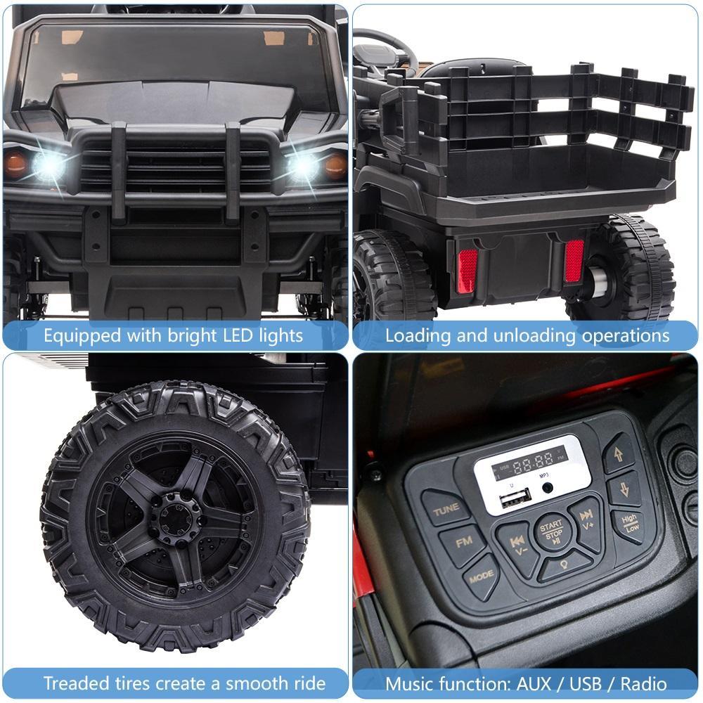 Enyopro™ 12v Kids Ride On Black Truck Kids Cars