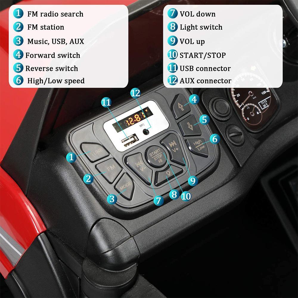 Enyopro™ 12v Kids Ride On Red Truck Kids Cars