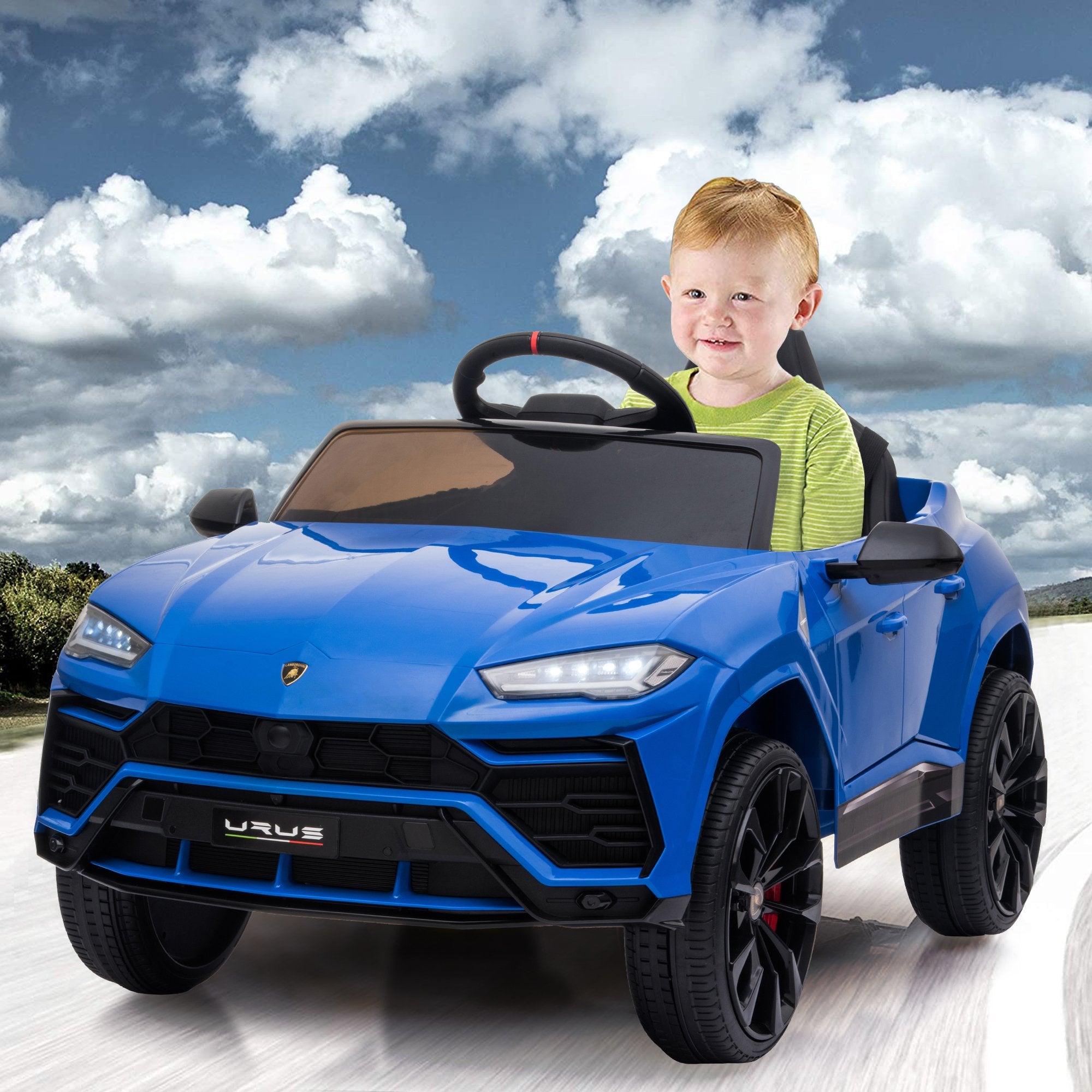 Enyopro™ Kids Blue Lamborghini Ride On Toys Car With Remote