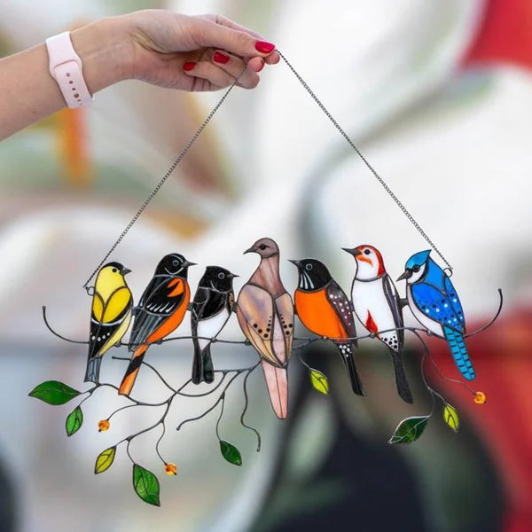 Best Mother's Day - 🐦The Best Gift-Birds Stained  Window  Panel Hangings🎁