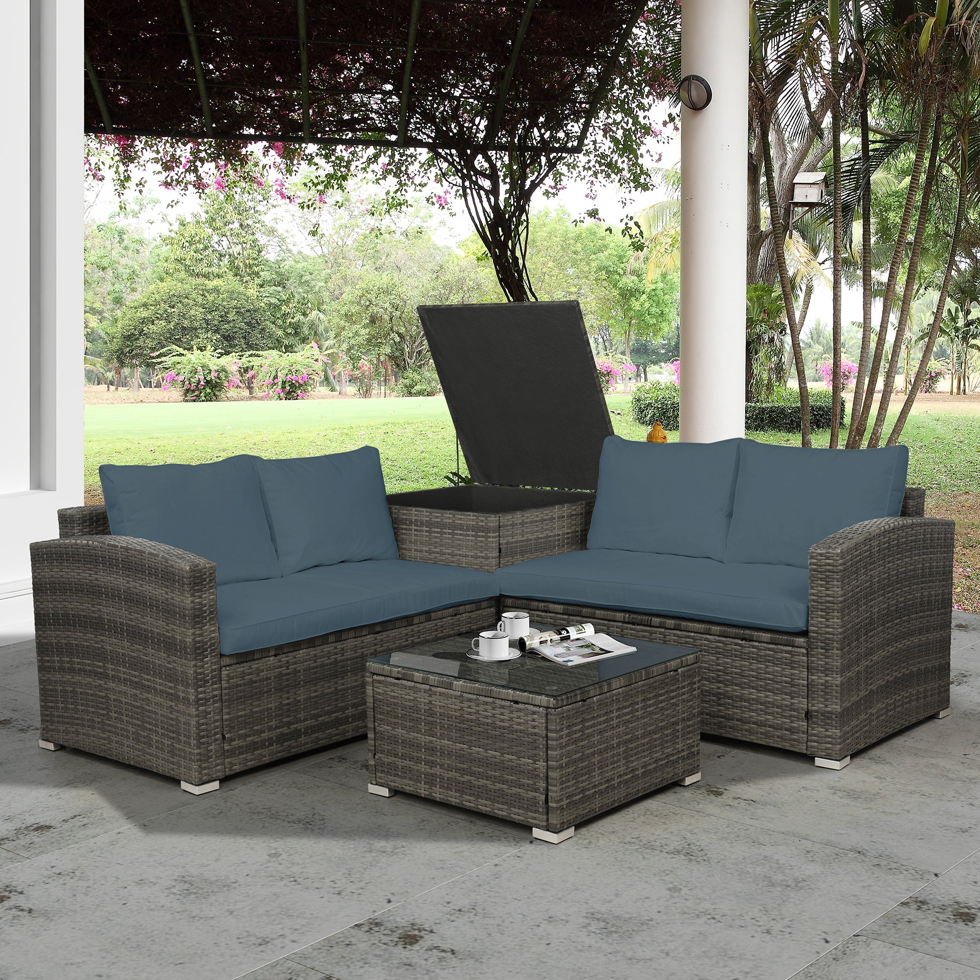 SEIZEEN 4-Piece Outdoor Patio Furniture Sets