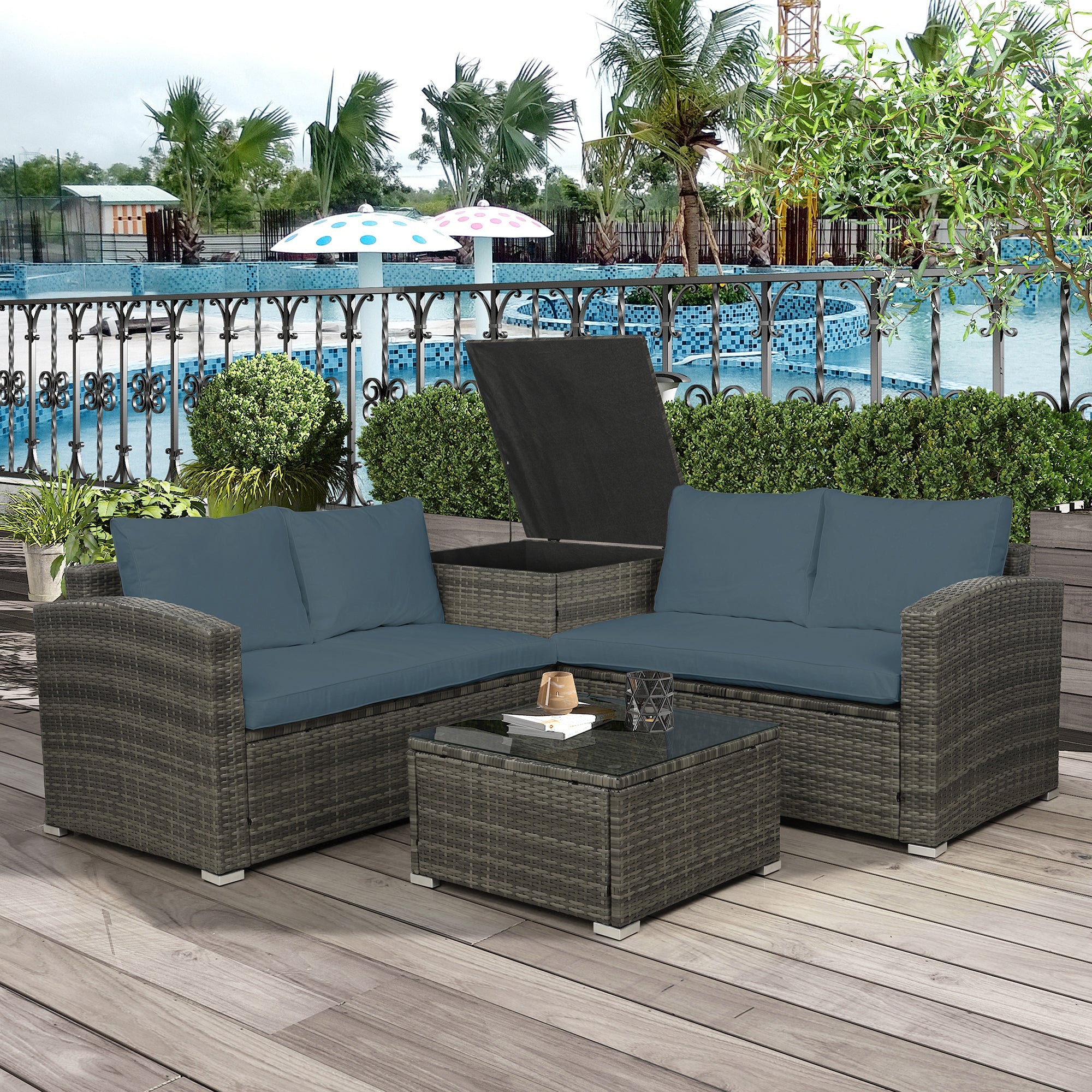 SEIZEEN 4-Piece Outdoor Patio Furniture Sets