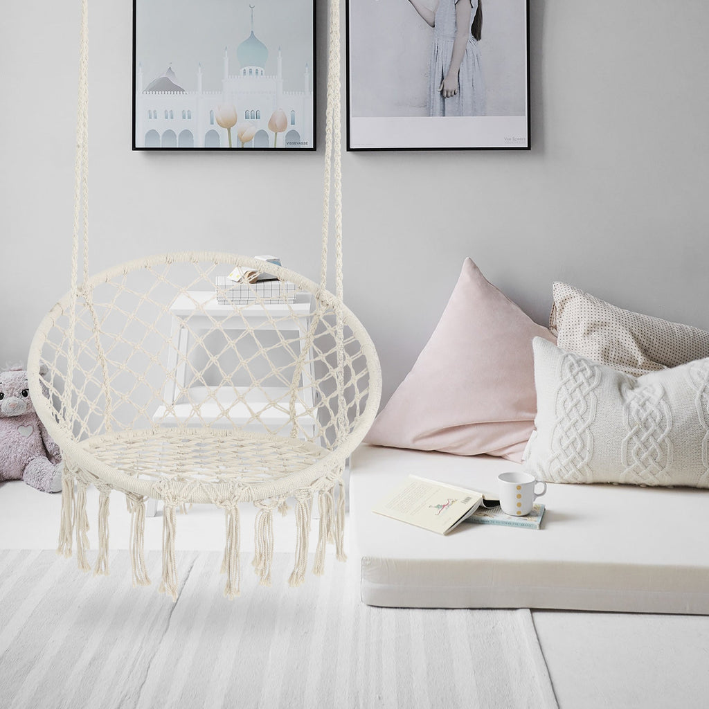 Hammock Chair Macrame Swing for Indoor and Outdoor Max 330 Lbs