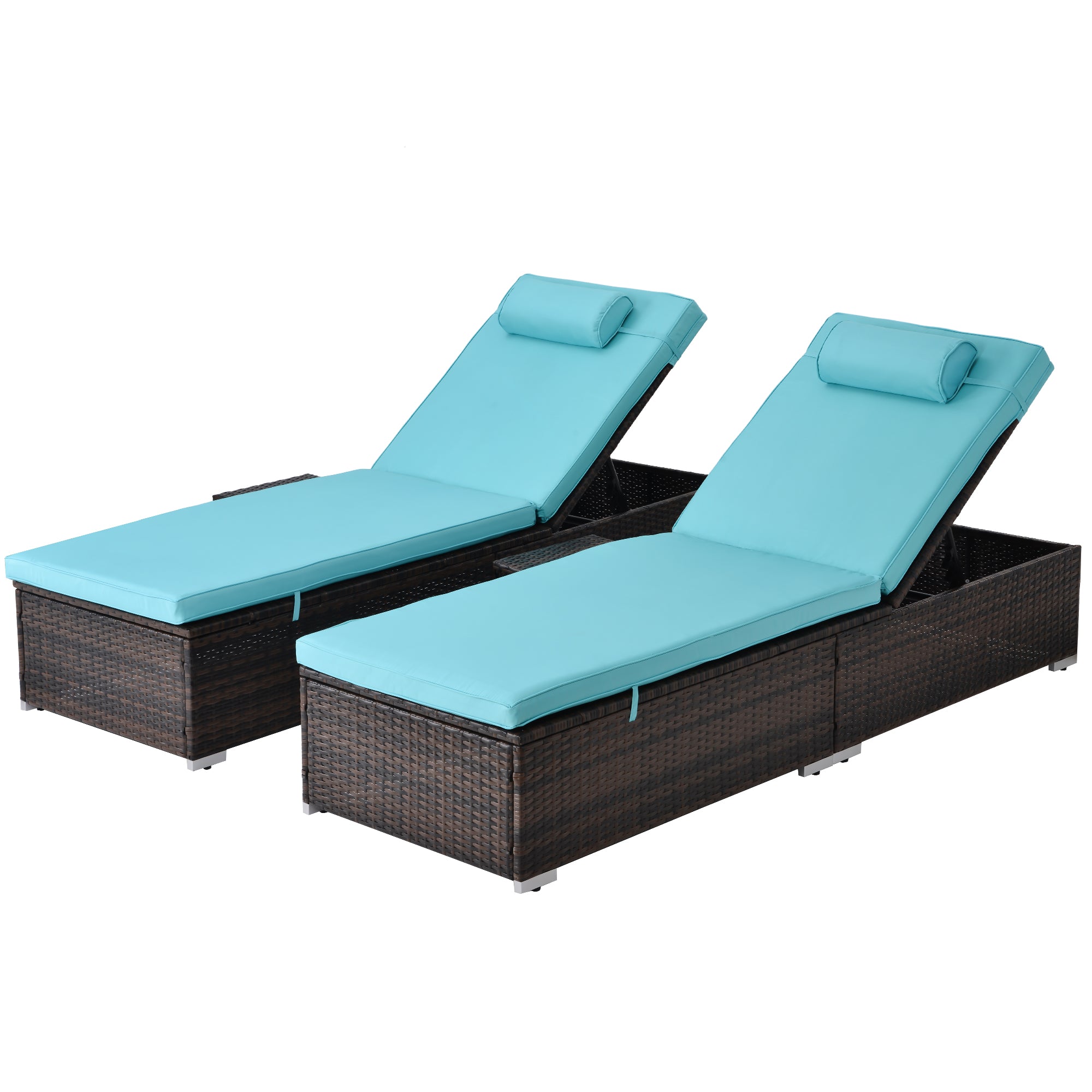 Chaise Lounge Chair, Outdoor Rattan Lounge Chair, Elegant Chaise Lounge, Patio Reclining Chairs Furniture for Poolside, Deck, Backyard