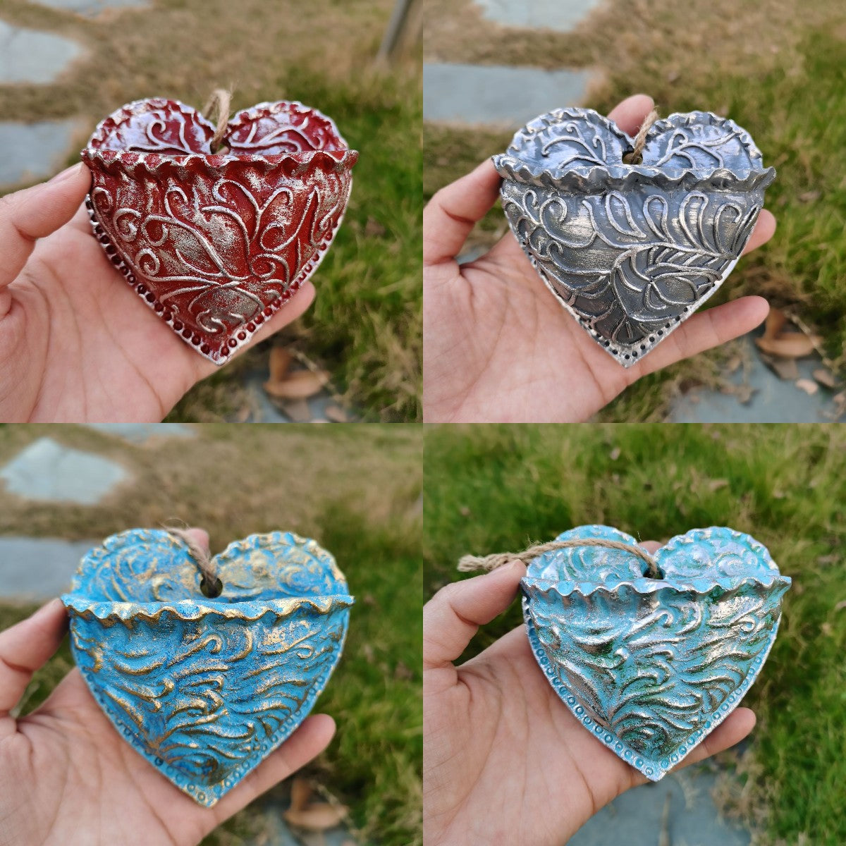 Planting Succulent Heart Pocket Planter