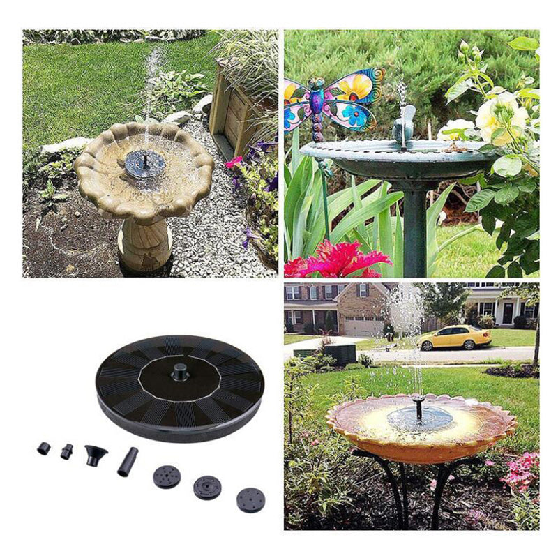 Solar Powered Fountain Pump Bird Bath for Garden