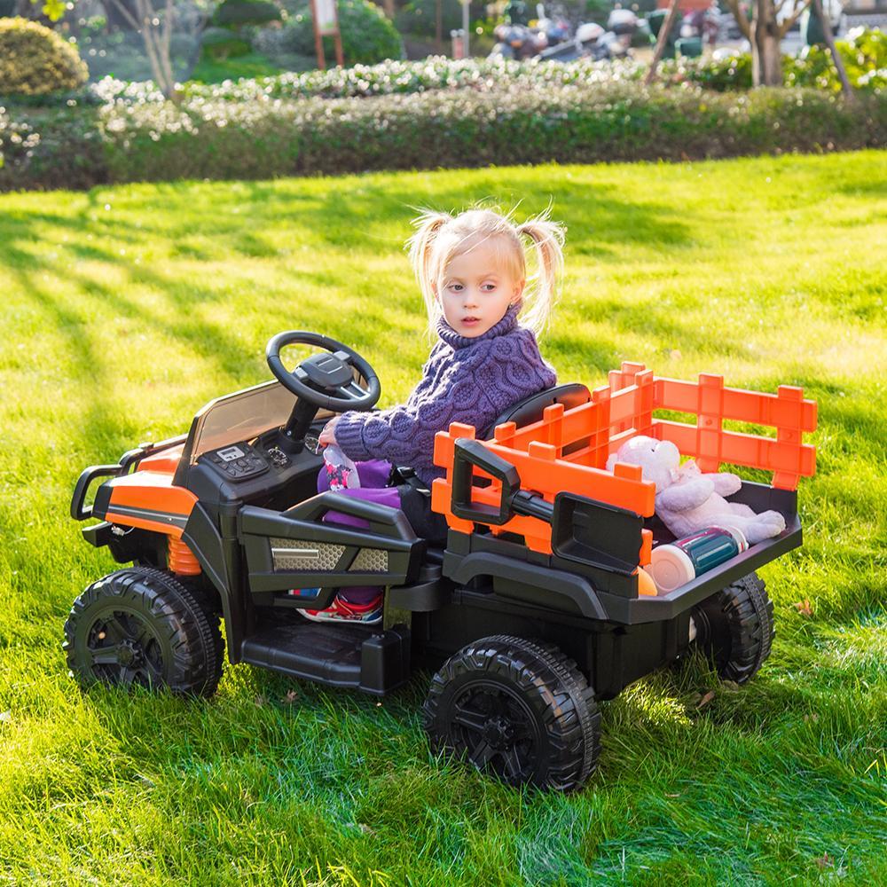 Enyopro™ 12v Kids Ride On Orange Truck Kids Cars
