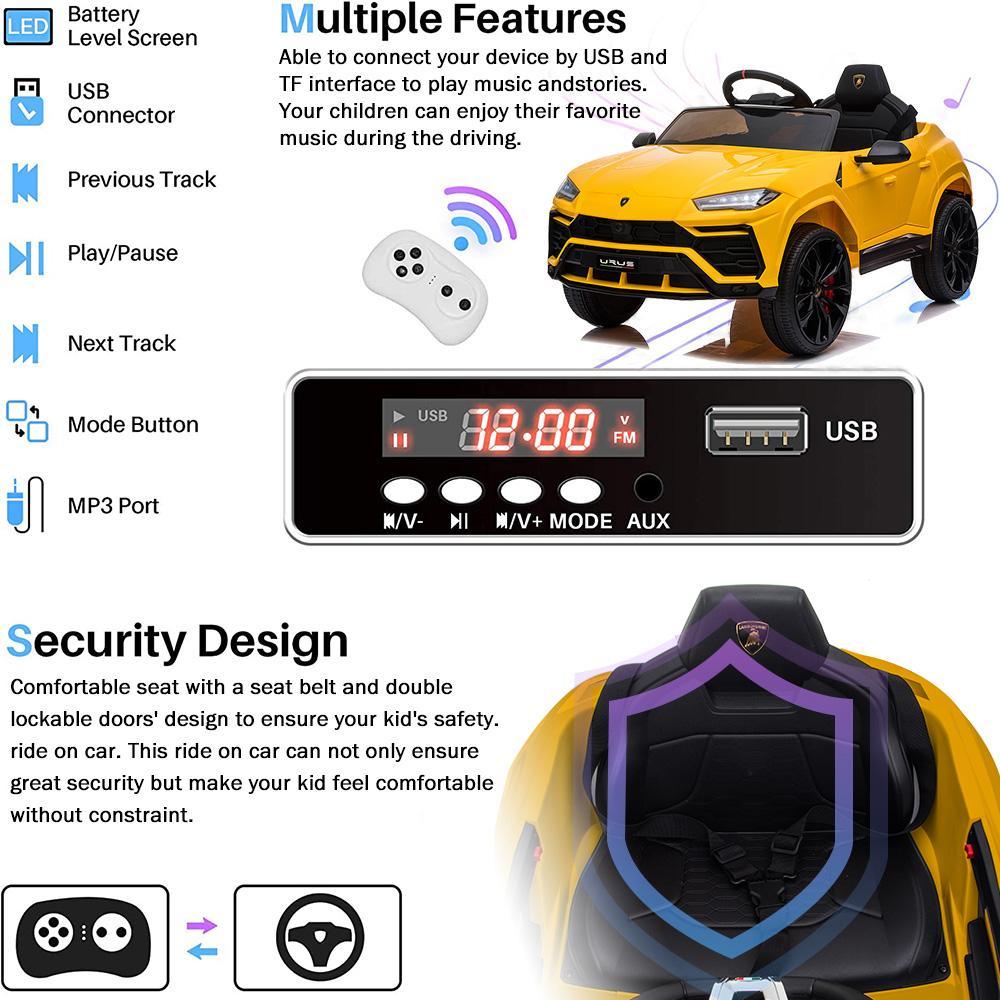 Enyopro™ Kids Yellow Lamborghini Ride On Toys Car With Remote