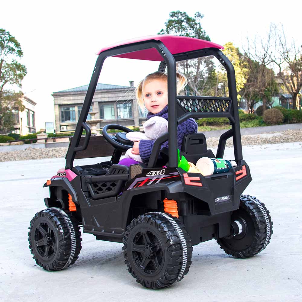 Enyopro™ Black Off-road Utv With Roof Kids Cars 12v Kids Toys