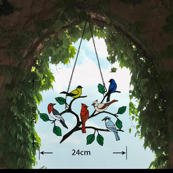 Best Mother's Day - 🐦The Best Gift-Birds Stained  Window  Panel Hangings🎁