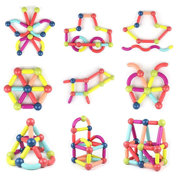 KIDS MAGNETIC BALLS & RODS EDUCATIONAL MAGNET BUILDING BLOCKS