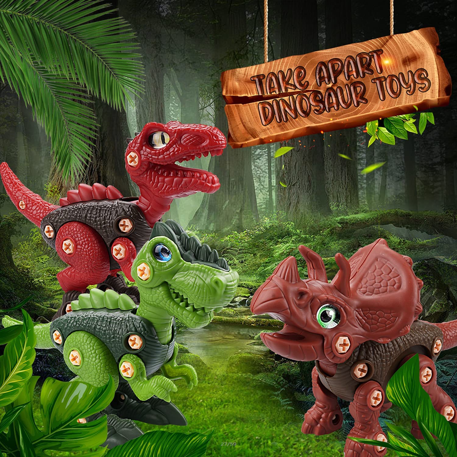 Take Apart Dinosaur Eggs Toys with DIY Stem Learning Construction Building Toys Set