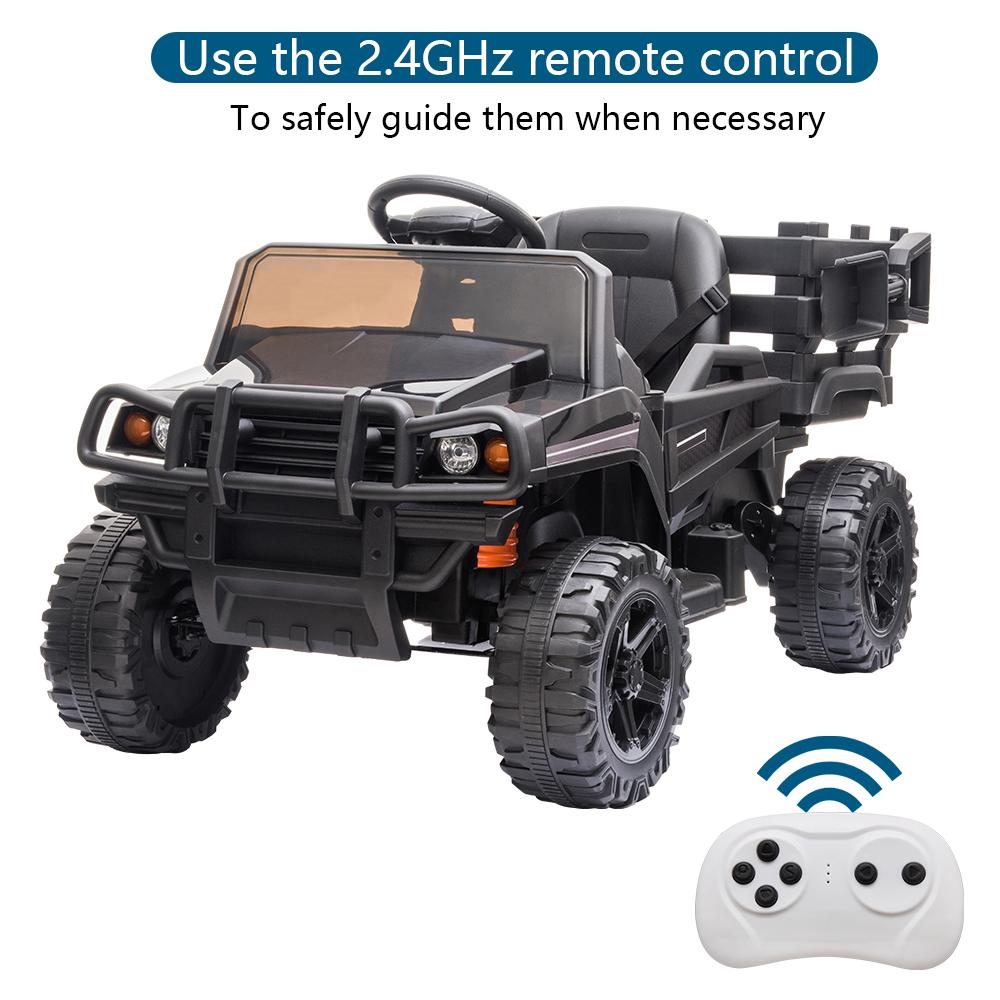 Enyopro™ 12v Kids Ride On Black Truck Kids Cars
