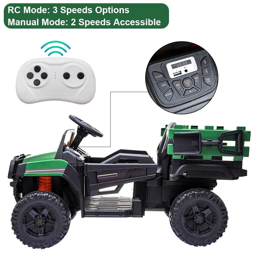 Enyopro™ 12v Kids Ride On Green Truck Kids Cars