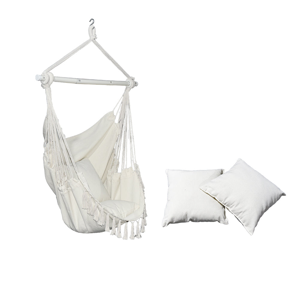 SEIZEEN Macrame Hammock Chair Swing