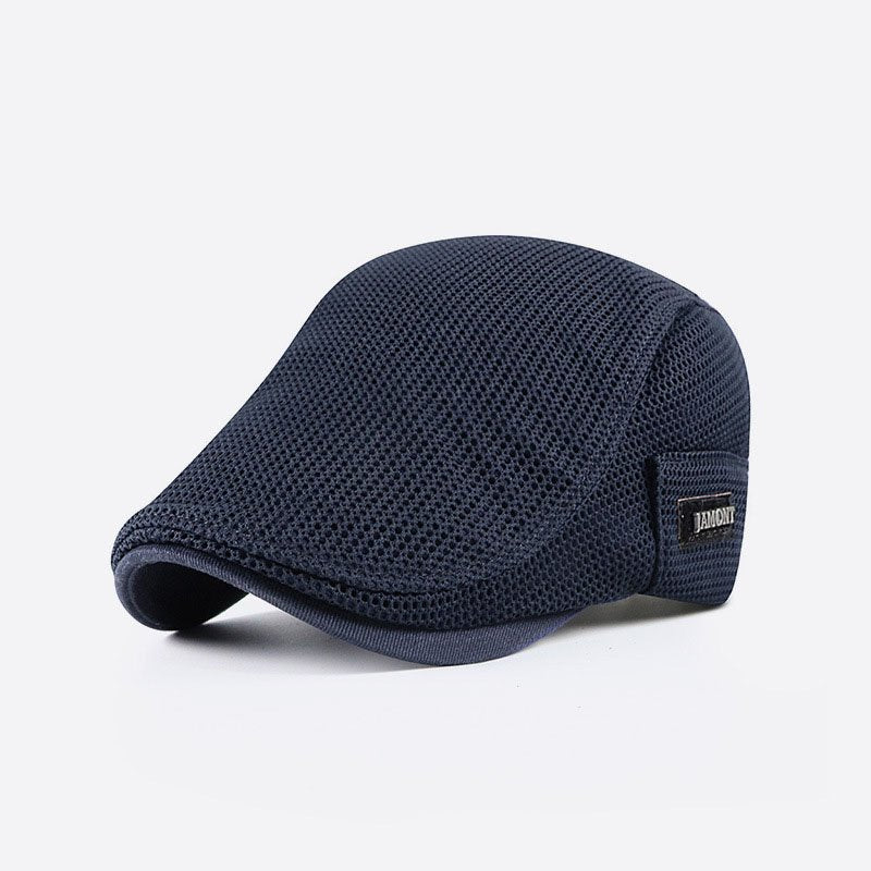 Men's Summer Mesh Newsboy Flat Cap Trucker Hat Sun Hat Adjustable