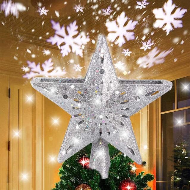 Christmas Star Decorate LED Snowflake Pentagram Projection Light