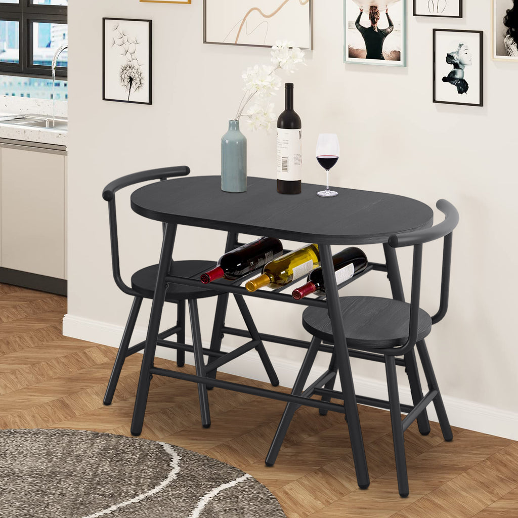 3 Piece Bar Dining Table Sets, Small Kitchen Table Set for 2, Dining Set Studio Collection with Two Chirs Home Kitchen Breakfast Table