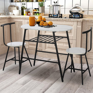 3 Piece Bar Dining Table Sets, Small Kitchen Table Set for 2, Dining Set Studio Collection with Two Chirs Home Kitchen Breakfast Table