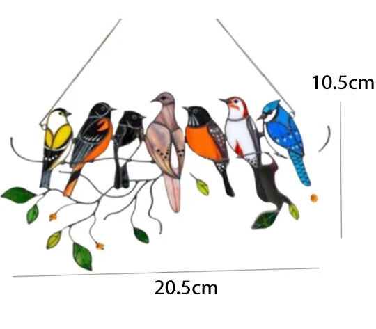 Best Mother's Day - 🐦The Best Gift-Birds Stained  Window  Panel Hangings🎁