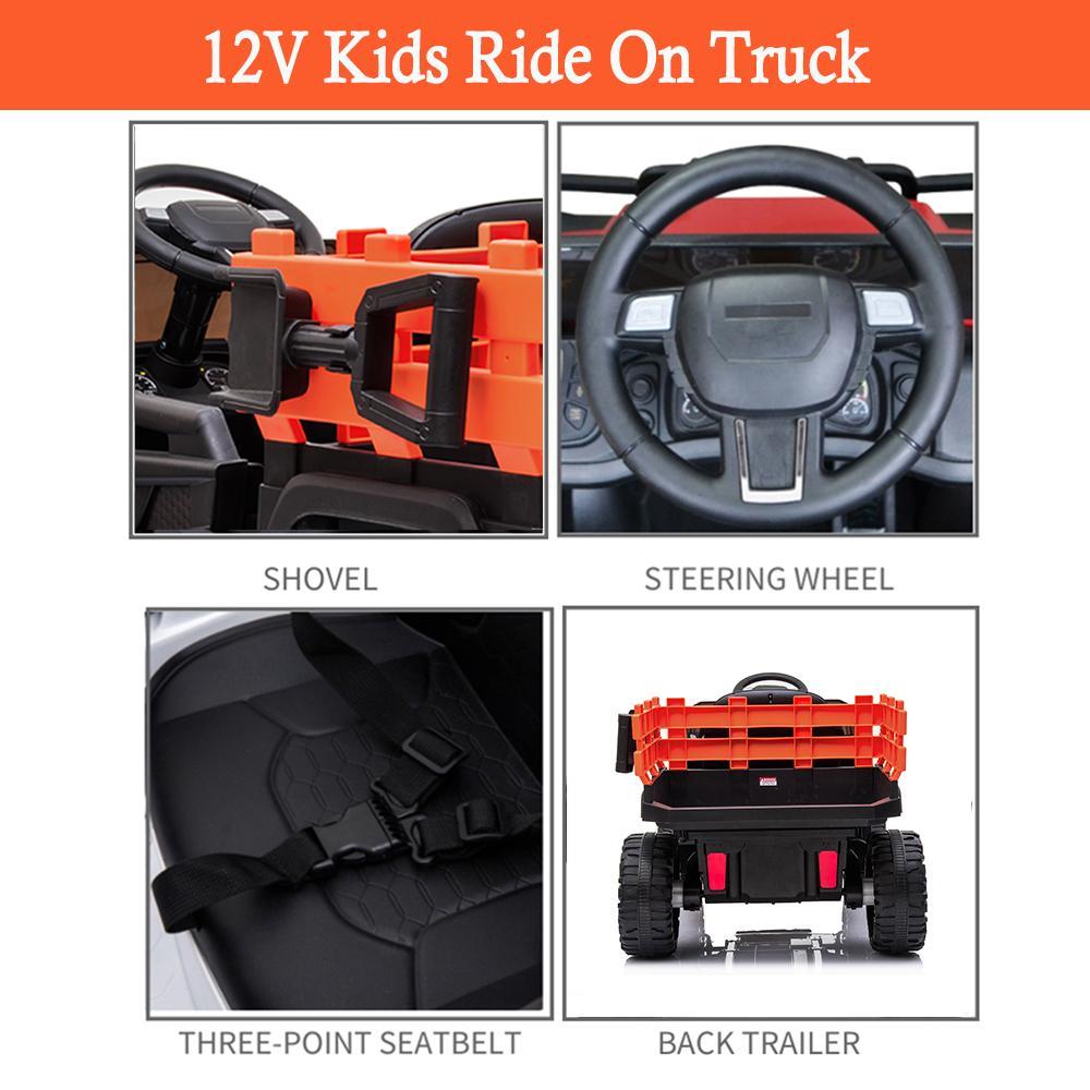 Enyopro™ 12v Kids Ride On Orange Truck Kids Cars
