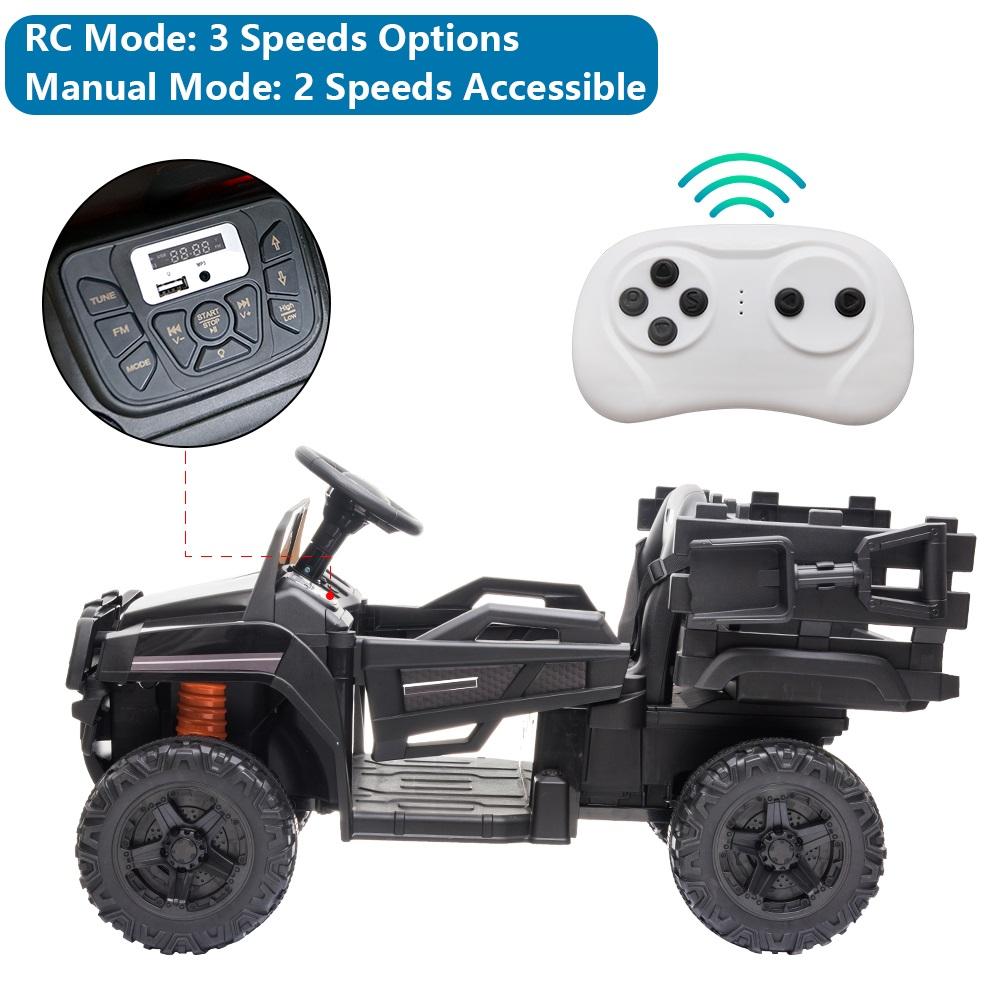 Enyopro™ 12v Kids Ride On Black Truck Kids Cars