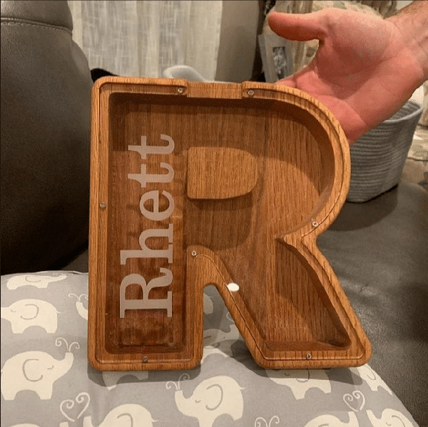 Christmas Sales Personalized Wood Gift Piggy Bank For Kids
