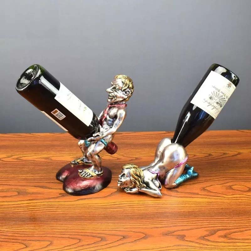 Funny Man and Woman Wine holder
