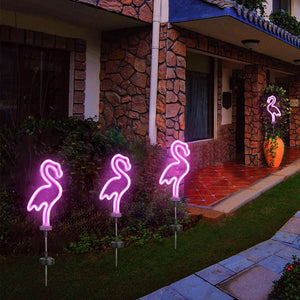 Pink Flamingo Solar LED Neon Light