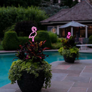 Pink Flamingo Solar LED Neon Light