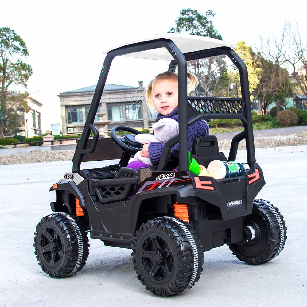 Enyopro™ Black Off-road Utv With Roof Kids Cars 12v Kids Toys