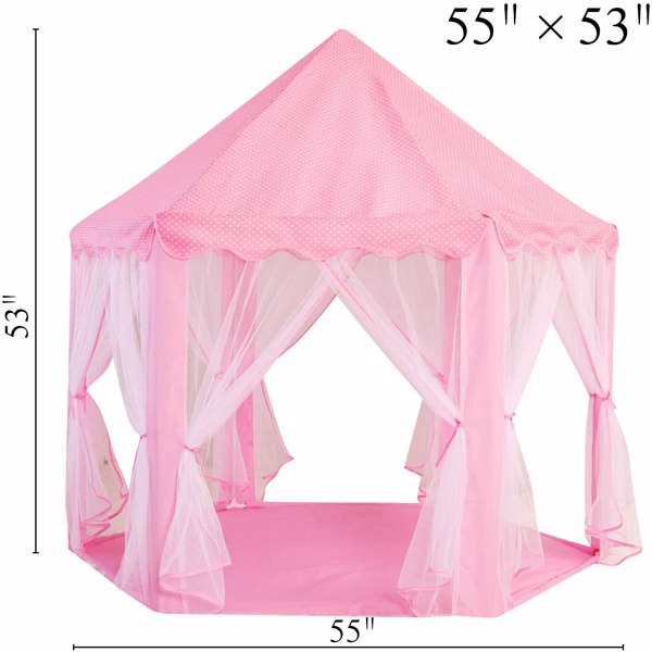 Outdoor Indoor Portable Folding Princess Castle Tent (LED Star Lights)