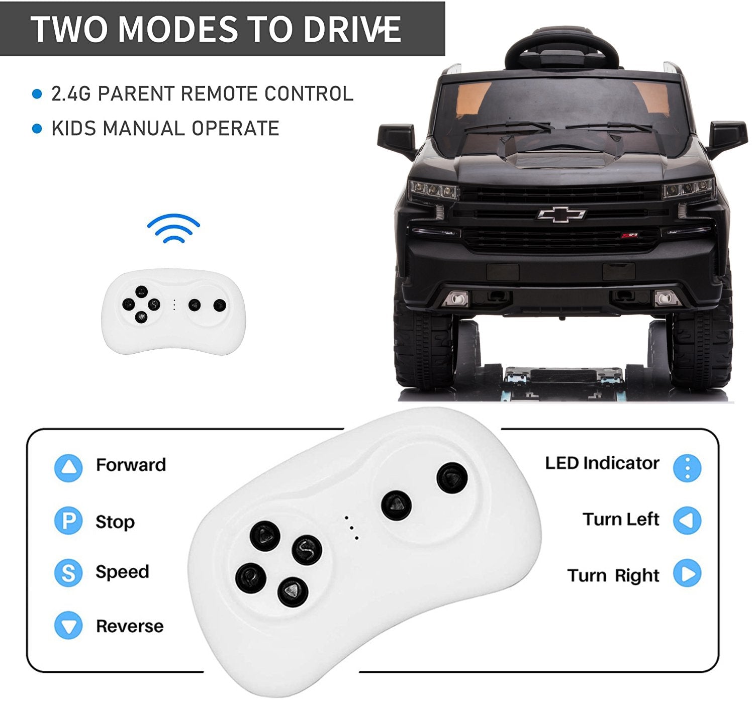 Enyopro™ Official Licensed Black Chevrolet Kids Cars