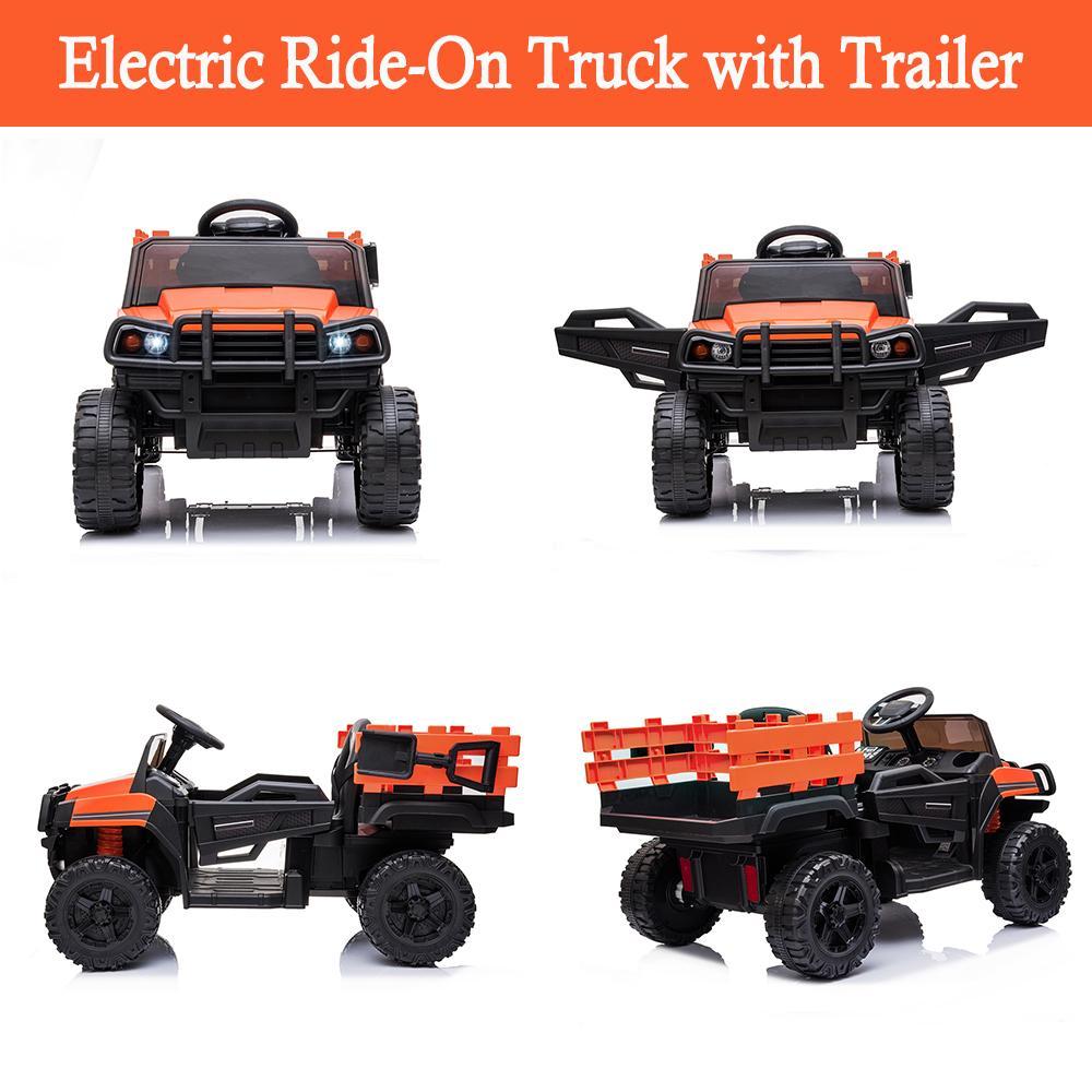 Enyopro™ 12v Kids Ride On Orange Truck Kids Cars
