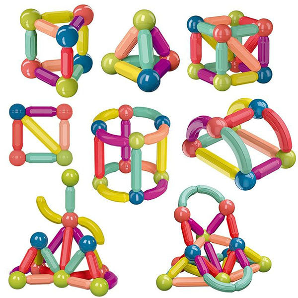 KIDS MAGNETIC BALLS & RODS EDUCATIONAL MAGNET BUILDING BLOCKS