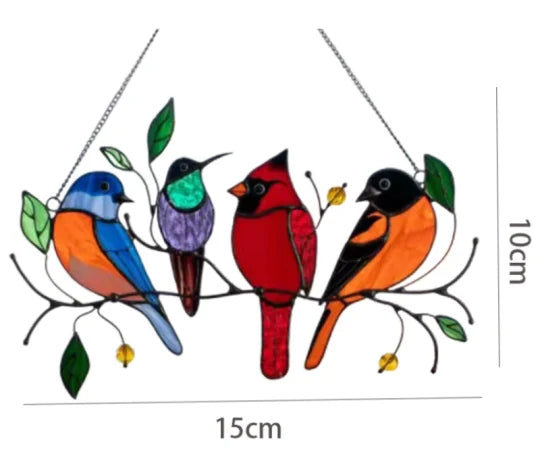 Best Mother's Day - 🐦The Best Gift-Birds Stained  Window  Panel Hangings🎁