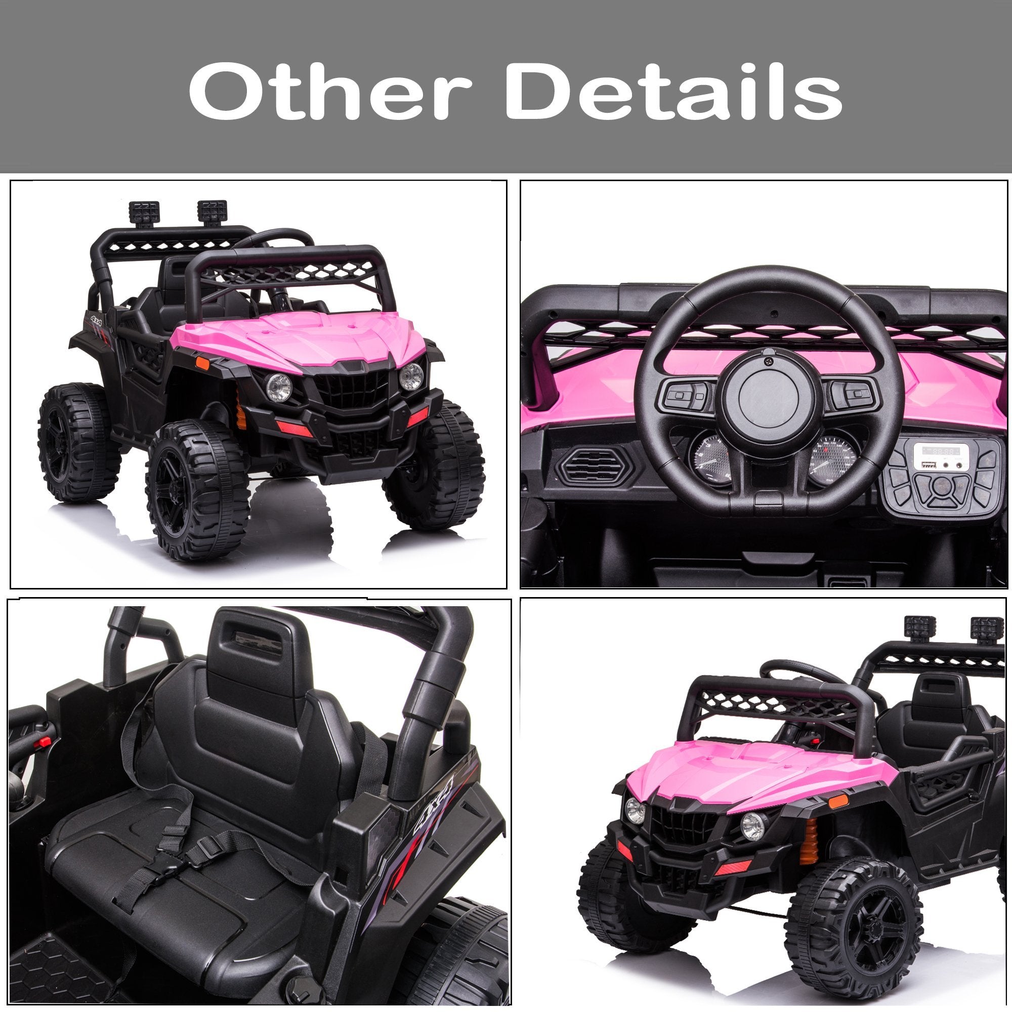 Enyopro™ Black Off-road Utv Truck Ride On Car Kids Cars