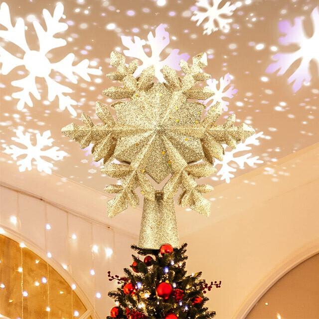 Christmas Star Decorate LED Snowflake Pentagram Projection Light