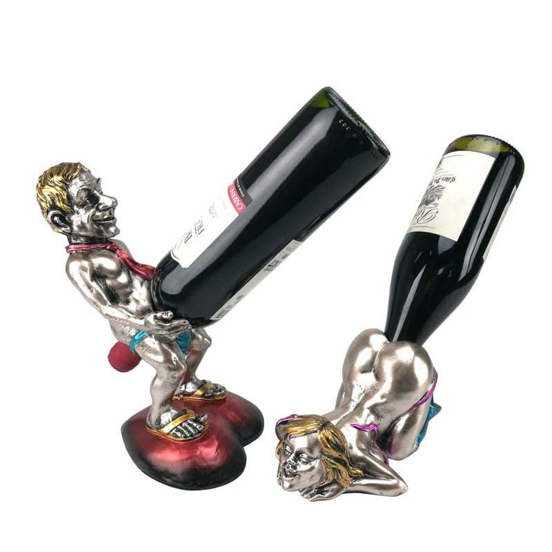 Funny Man and Woman Wine holder