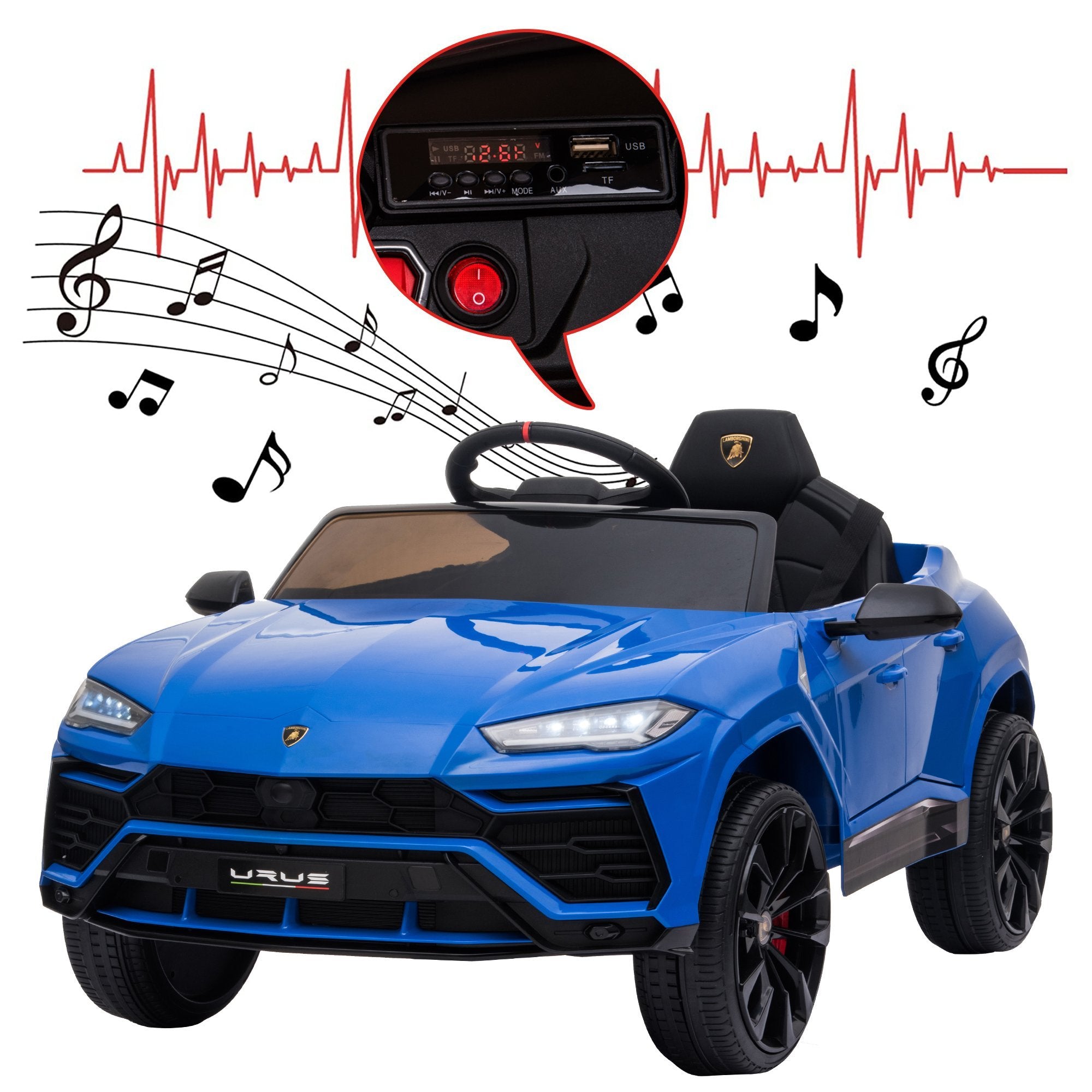 Enyopro™ Kids Blue Lamborghini Ride On Toys Car With Remote