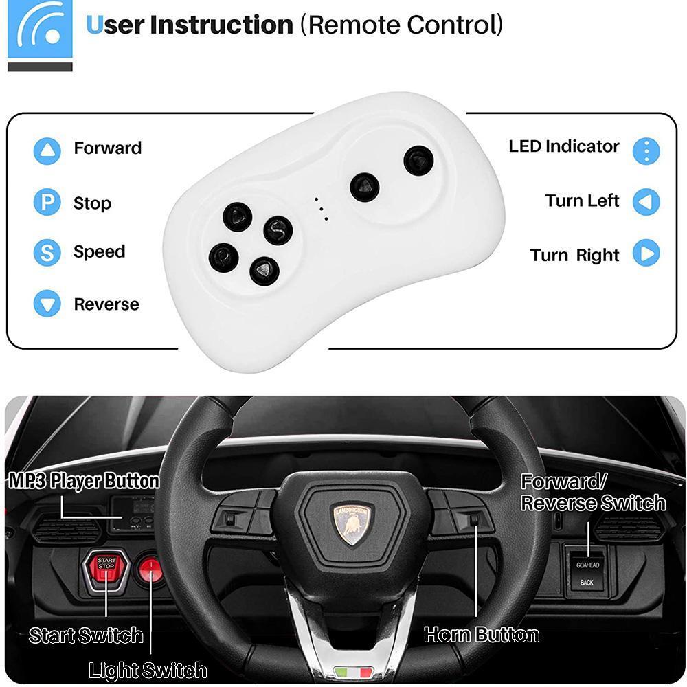 Enyopro™ Kids Red Lamborghini Ride On Toys Car With Remote
