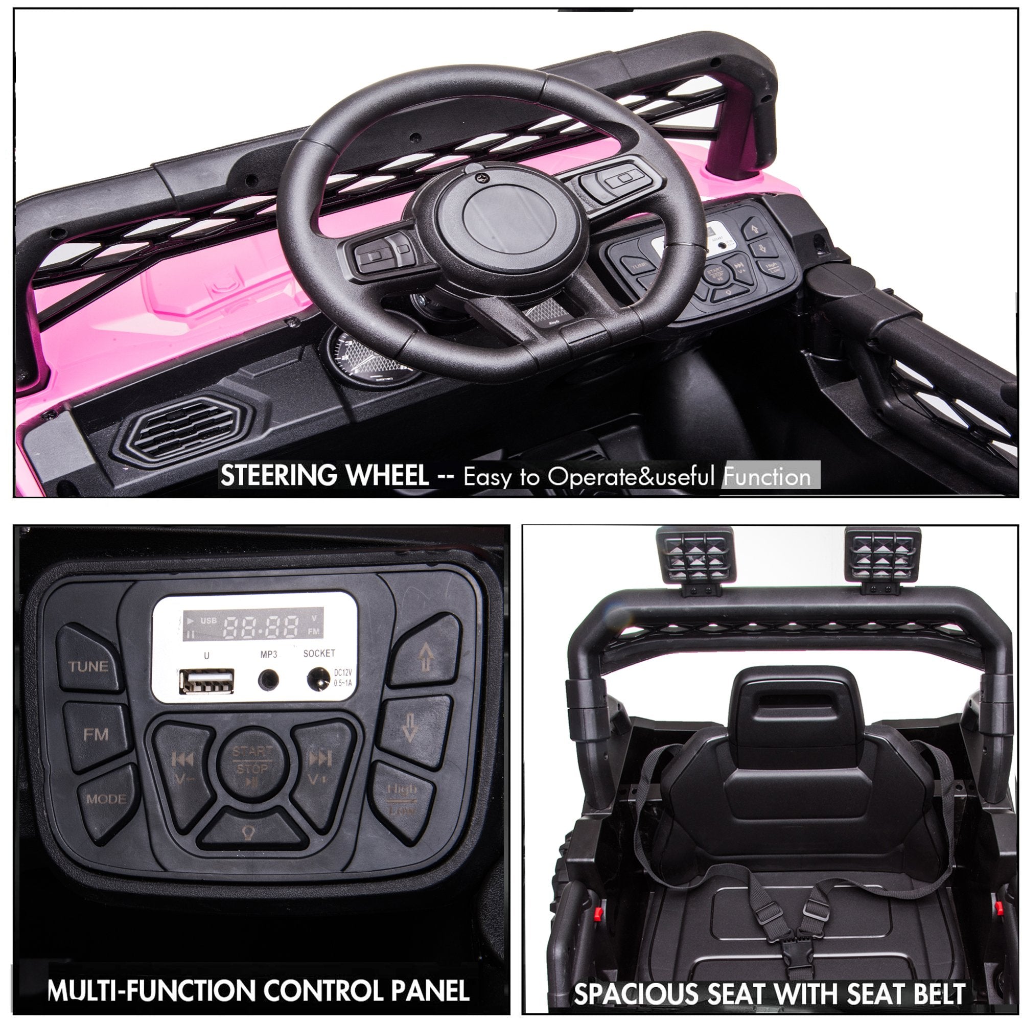Enyopro™ Black Off-road Utv Truck Ride On Car Kids Cars