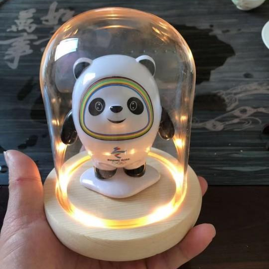 Beijing 2022 Winter Olympics Mascot Bing Dwen Dwen Glass Dome Decoration