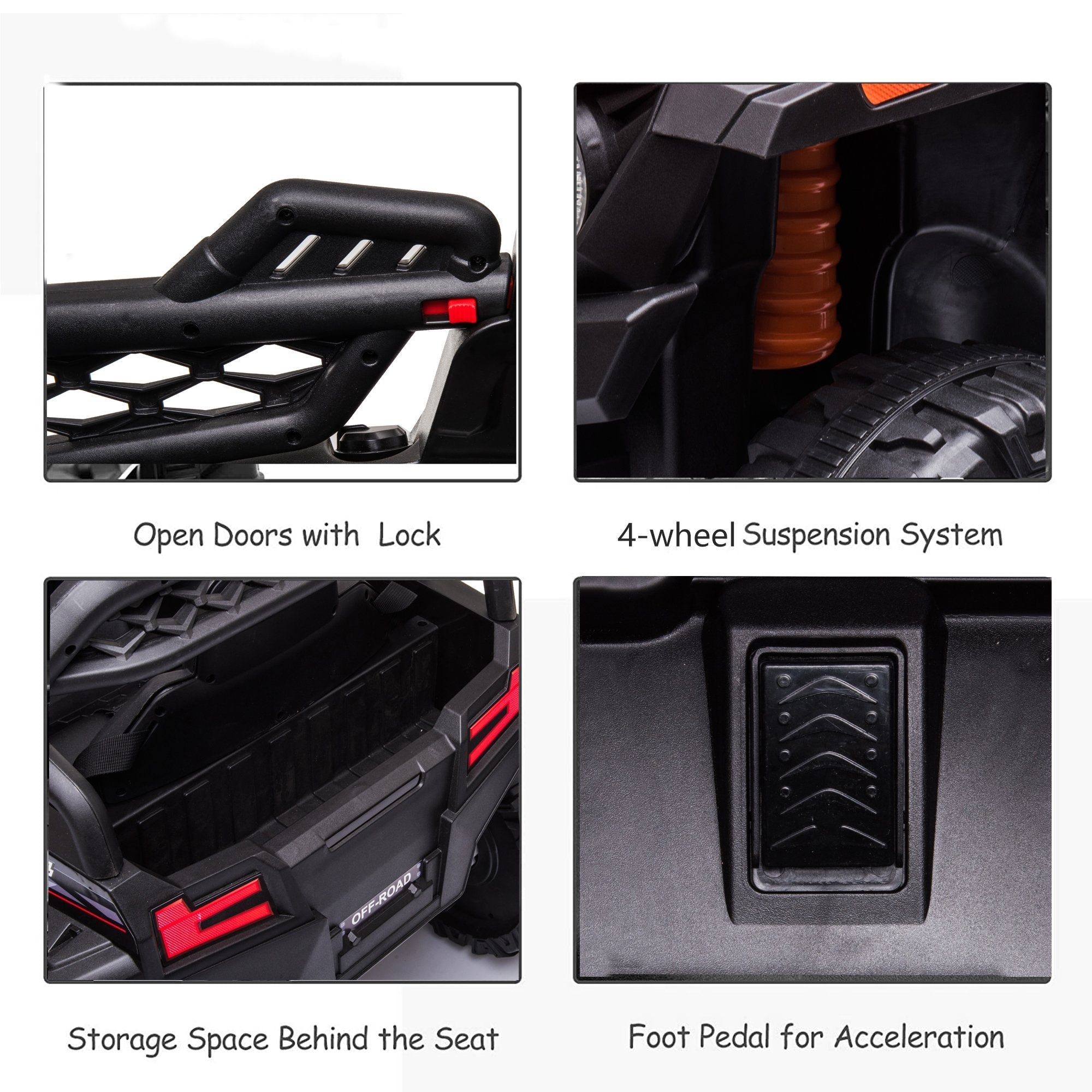 Enyopro™ Black Off-road Utv Truck Ride On Car Kids Cars
