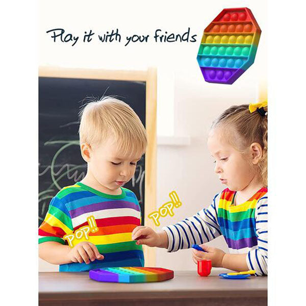 Rainbow Pop Silicone Fidget Toys Decompression Toys