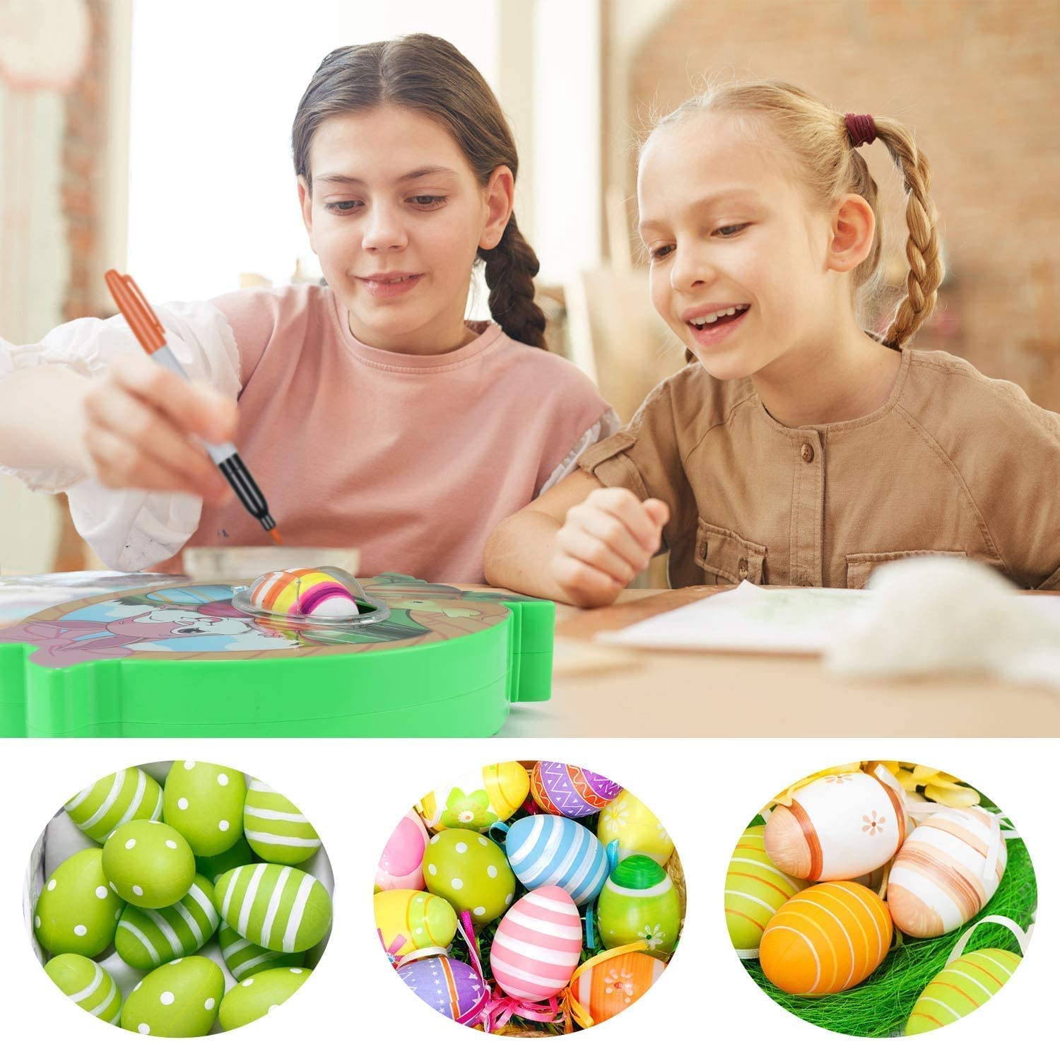 Motorized easter egg decorative kit