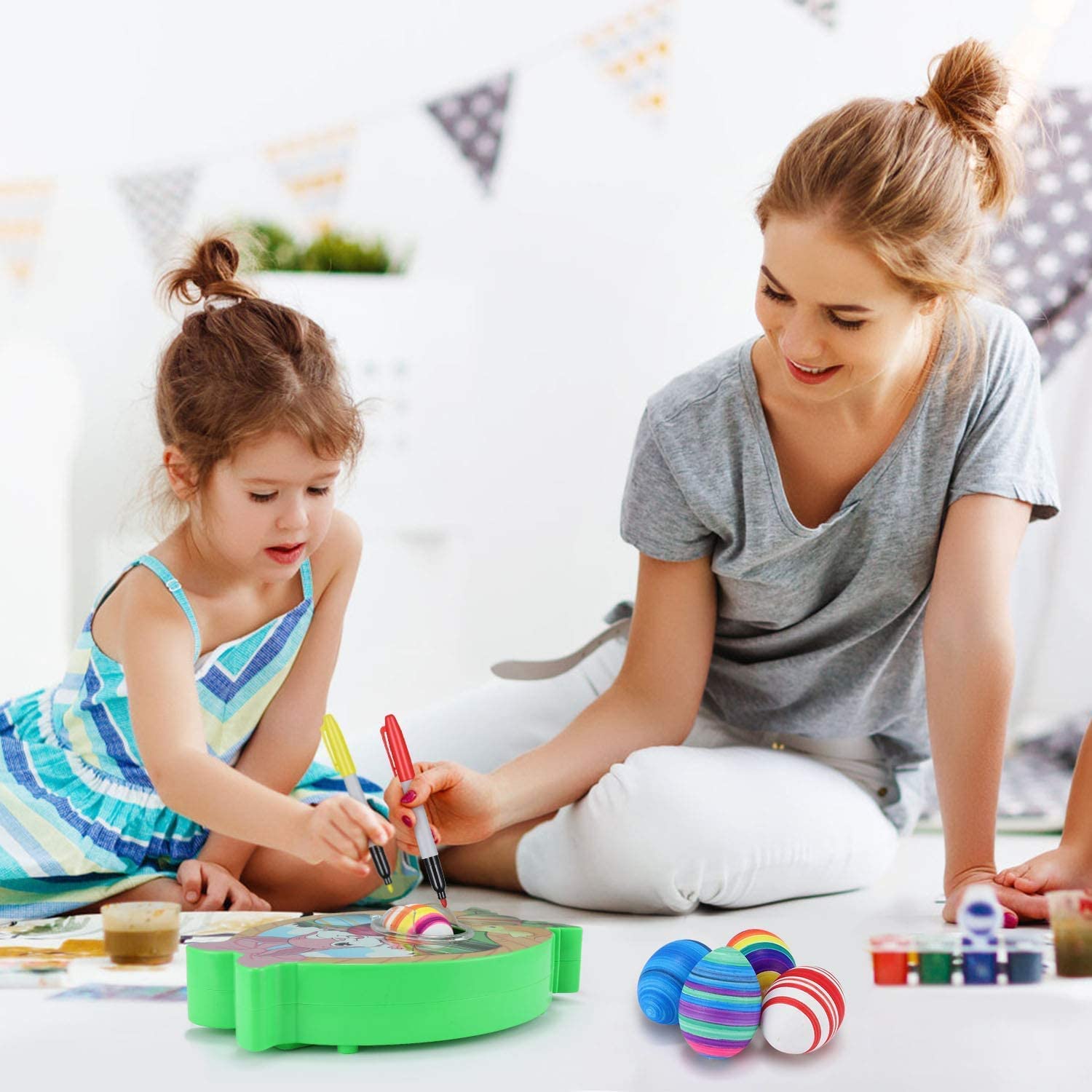 Motorized easter egg decorative kit